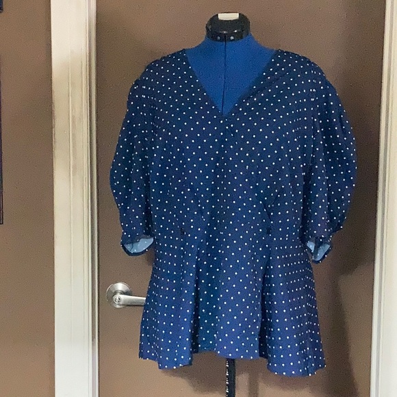 Eloquii Tops - Blue peplum top